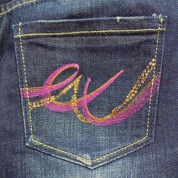 Express Denim Mini Skirt Embellished Pocket Size 8 - Picture 5 of 9